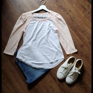 Lucky Brand Puff Sleeve Baseball Tee